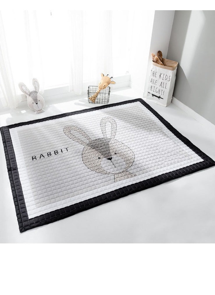Baby Playmats large Crawling Pad Rabbit Design Cotton Soft Mat for Tummy Time