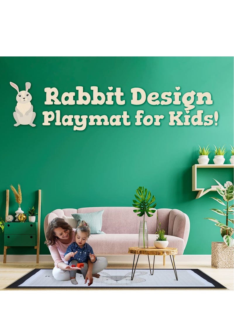 Baby Playmats large Crawling Pad Rabbit Design Cotton Soft Mat for Tummy Time