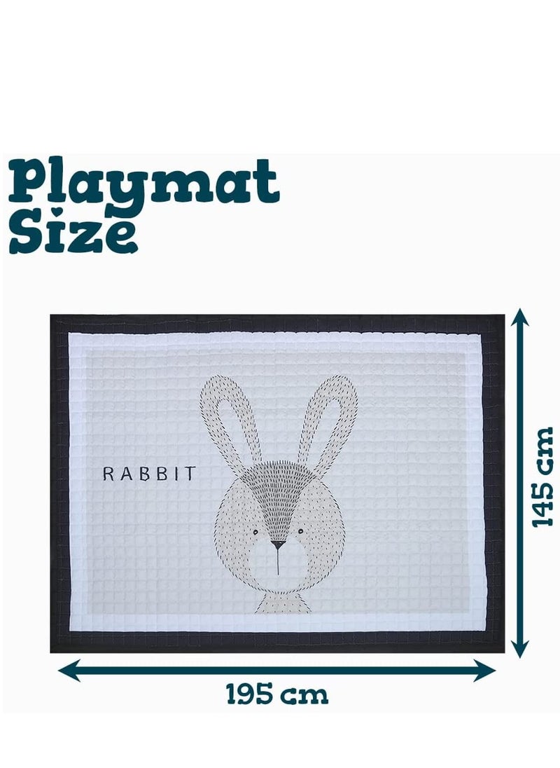 Baby Playmats large Crawling Pad Rabbit Design Cotton Soft Mat for Tummy Time