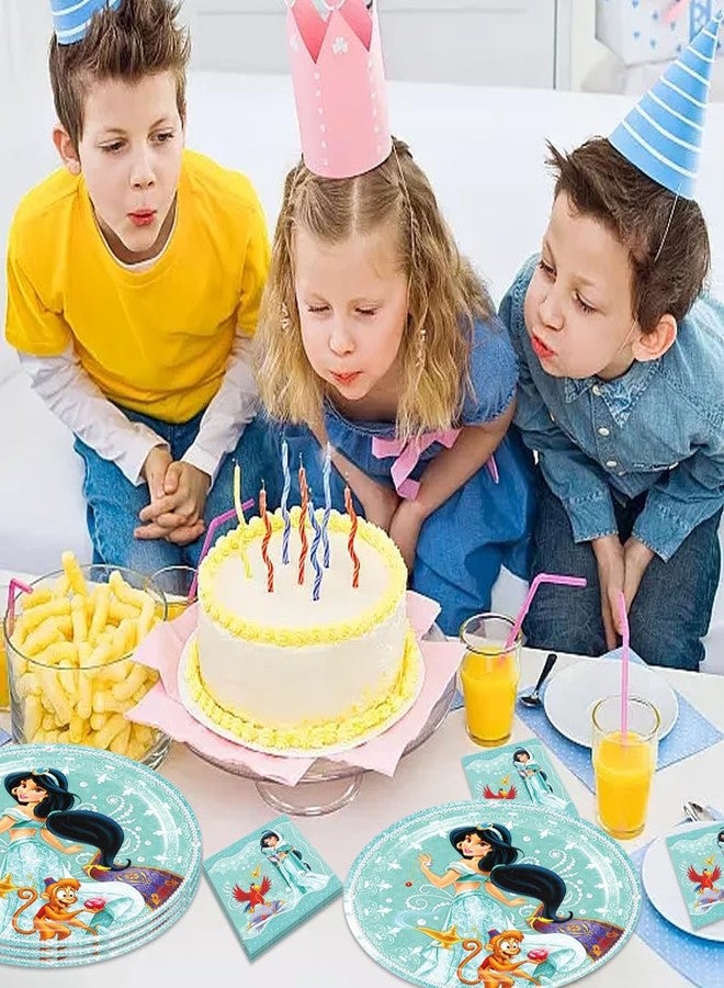 أومتو تتضمن مجموعة لوازم حفلات الأميرة ياسمين المكونة من 40 قطعة 20 طبقًا و20 منديلًا لتزيين حفلة عيد الميلاد (s2). - Image 5