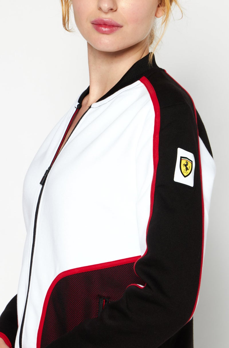 Scuderia Ferrari Women Sportswear Fit Long Sleeve Outdoor Sweatshirts, White Combo  - Image 4