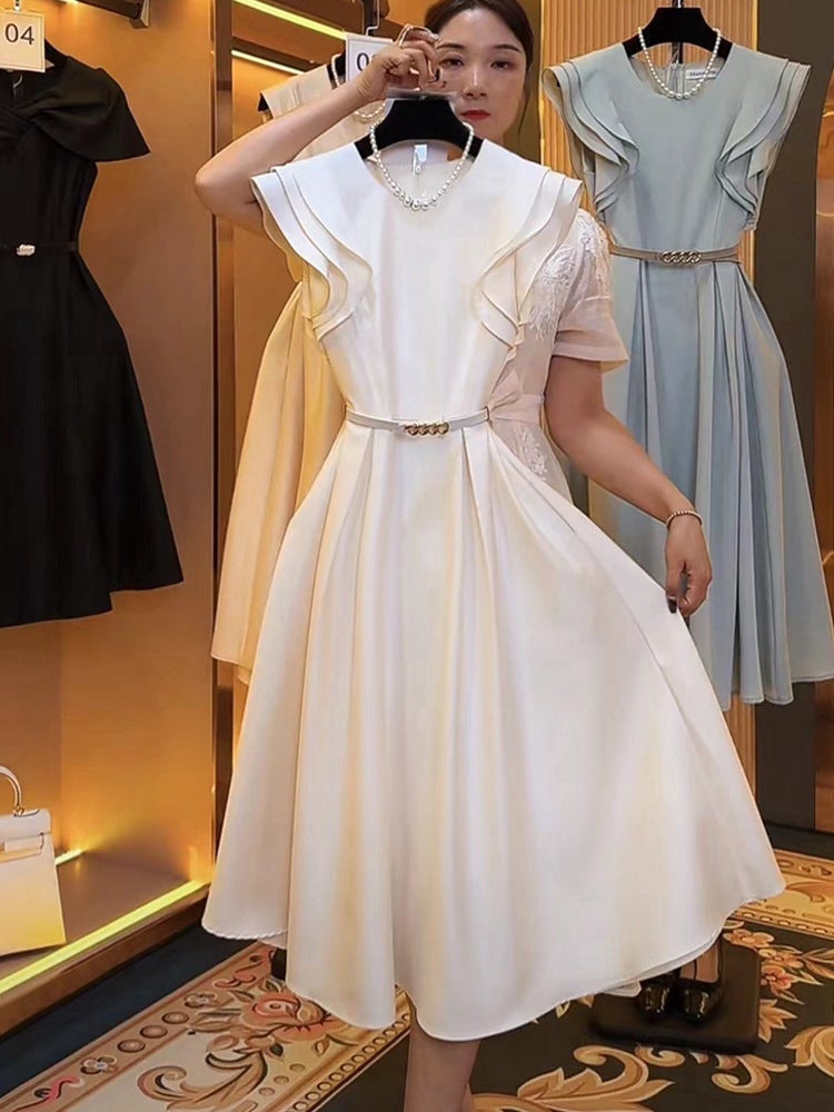 2024 Chic Elegant Ladies Dress Summer White 