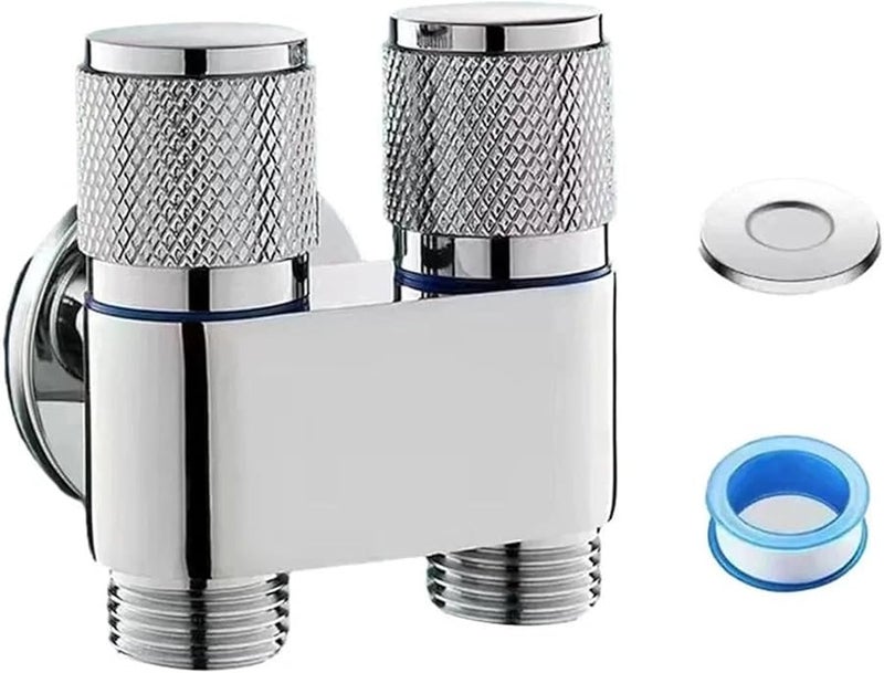 Universal 1 2 Thread To Three Out Faucet Stainless Steel Inlet Valve Fitting For Kitchen Bathroom Toilet Color D - Image 2