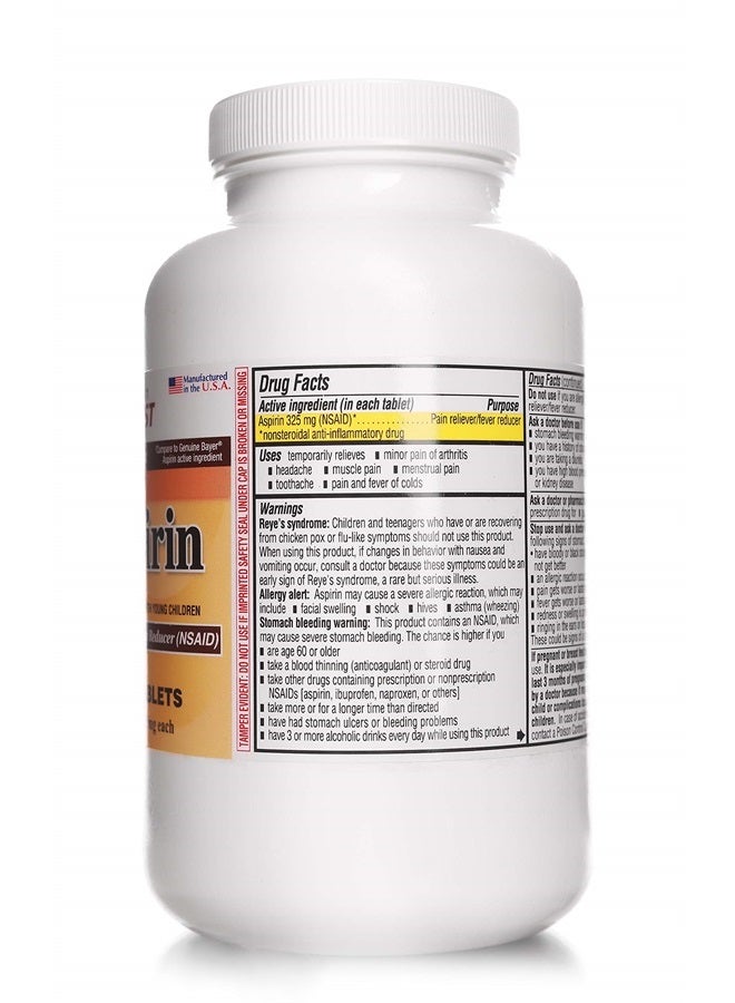 PHARBEST Aspirin 325 mg | Regular Strength | 1000 Count Uncoated Tablets - Image 5