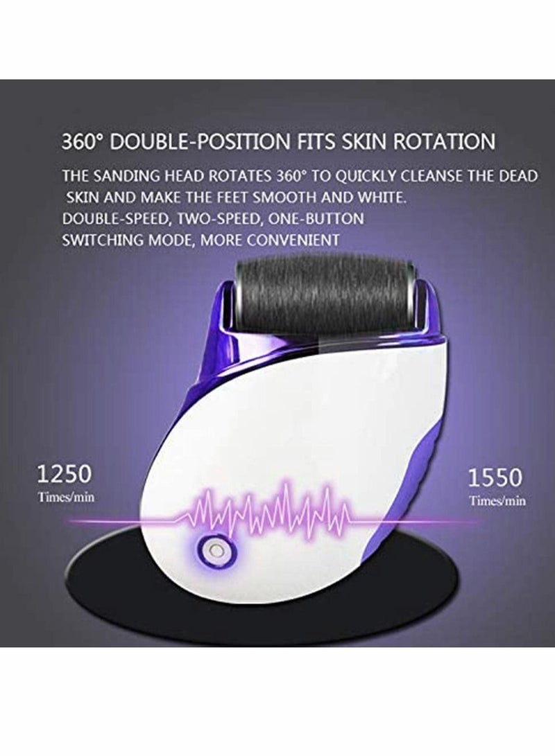 Y&D Electronic Foot File Rechargeable Callus Remover, Portable Pedicure Hard Skin Removal, Shaver for Dead Rough Dry with 3 Roller Heads and 2 Speeds  - Image 4