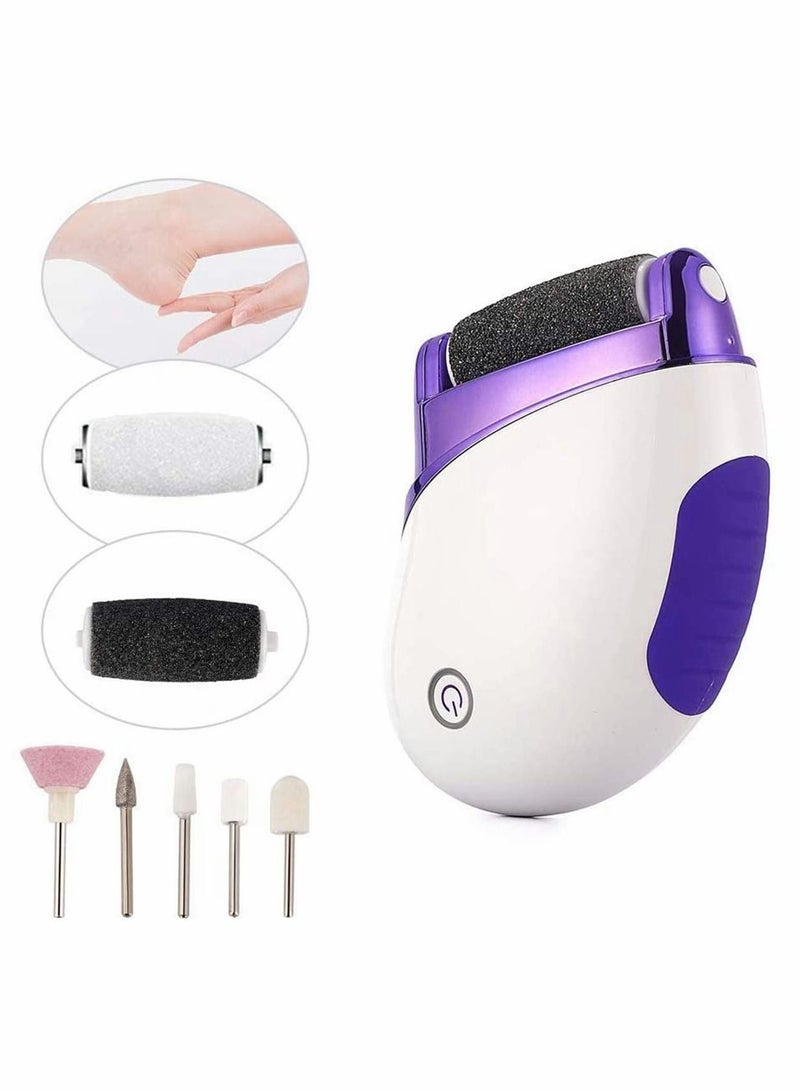 Y&D Electronic Foot File Rechargeable Callus Remover, Portable Pedicure Hard Skin Removal, Shaver for Dead Rough Dry with 3 Roller Heads and 2 Speeds  - Image 2