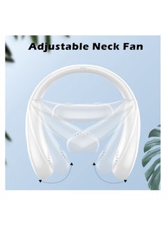 Generic Neck Fan, 5000mAh Foldable Bladeless Fan 360° Cooling Wearable Personal Fan, Rechargeable Hand-free Neck Fan with 3-Speed, For Outdoor/Home/Office/School/Camping (White)  - Image 5