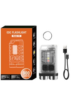 Generic Mini Flashlight, LED Keychain Flashlight, Pocket Light with 5-Level Brightness 4-Color Light Source for Camping, Hiking, Emergency Use  - Image 1