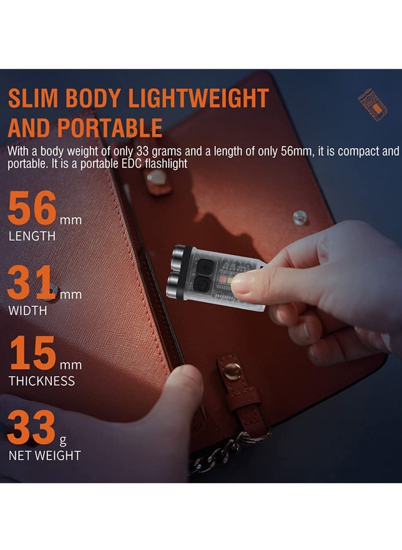Generic - Mini Flashlight, LED Keychain Flashlight, Pocket Light with 5-Level Brightness 4-Color Light Source for Camping, Hiking, Emergency Use - Image 1