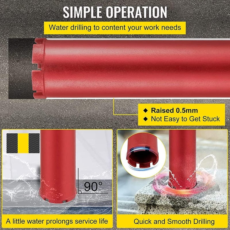 AQ AQSON بت الحفر الماسي AQSON - طول 450 مم، قطر 250 مم للخرسانة، البلاط، الحجر، الطوب، والرخام - Image 3