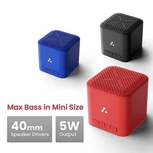 Ambrane 5W Wireless Bluetooth Mini Speaker with 12Hrs Playtime, Immersive Sound, 40mm Driver, Bluetooth V5.1 Strong Connectivity, Portable Design, Integrated Music & Call Control (Cube +, Red) - Image 2