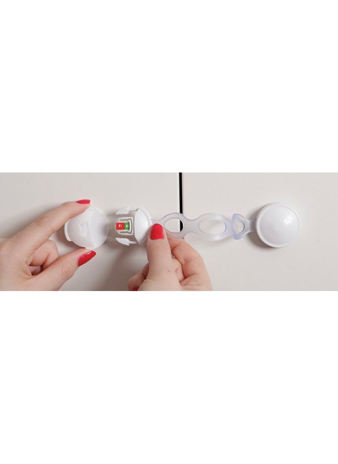 dreambaby Dreambaby Ezy-Check Multi-Use Latch - Child Safety Locks for Cabinets, Fridge, & Cupboards - with Adhesive Backing - White (3 Pack)  - Image 1