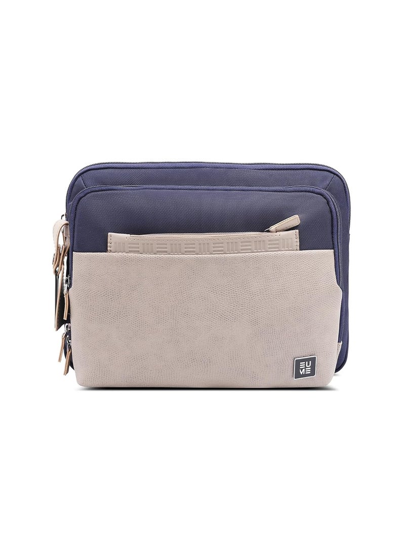EUME Workport Tablet Sling Bag for Men | Office Bag for Men & Women | With Padded Compartment | Vegan Leather & Nylon Fabric | Fits MacBook Air 13", iPad 7L & Tablets Up to 13" - Image 1