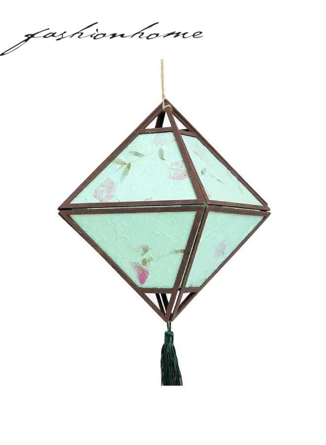 fashionhome Rhombus Portable Lantern with Tassel Light Lamp for Diwali Spring Festival Home Decoration - Image 1