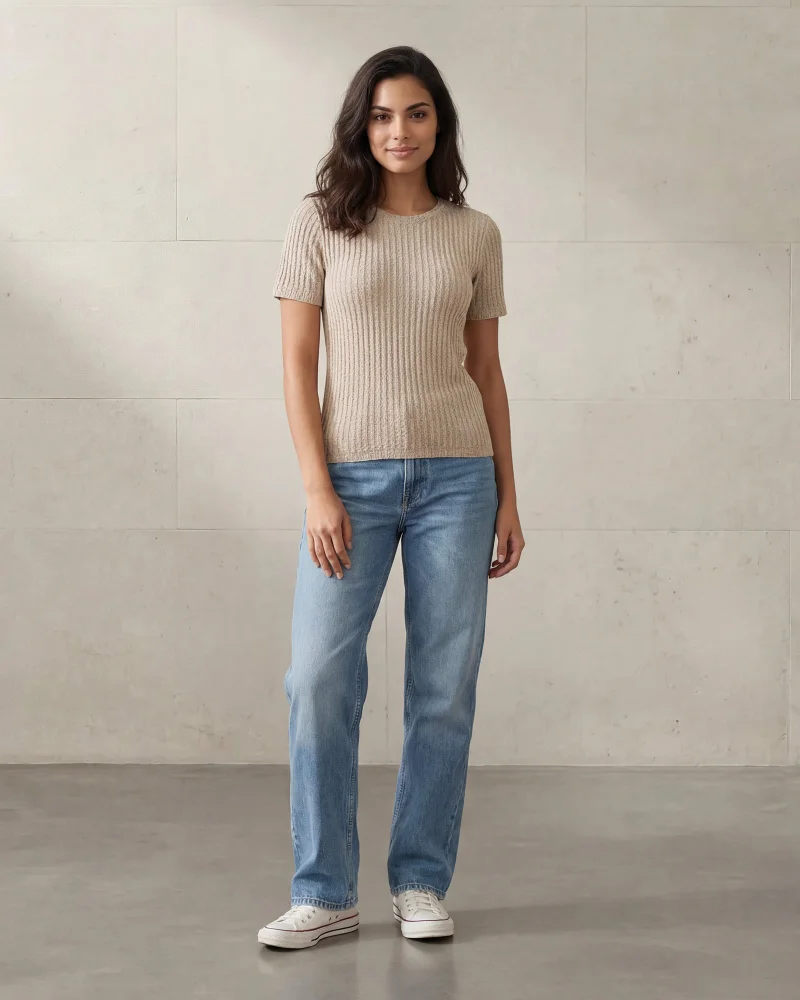 Redtag Women Grey Solid T-Shirt
