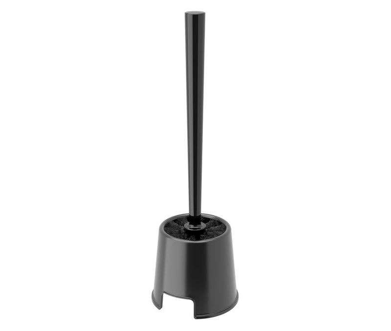 Toilet Brush with Holder, Black Durable Bathroom Cleaning Brush Set with Hygienic Stand for Toilet Cleaning - Image 1