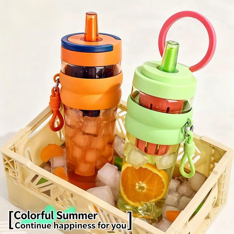 LIMVON 32oz Reusable Water Bottle Tumbler with Lid & Straw – Leakproof Sports Cup for Gym, Fitness & Travel, Portable Shaker for Coffee, Juice & Iced Beverages (Orange) - Image 4