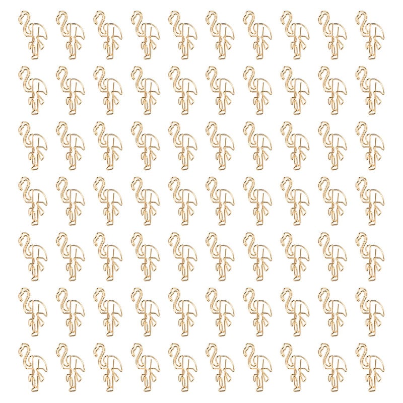 Rose Gold Flamingo Paper Clips 100pcs Cute Animal Shape Metal Clips For File Classification - Image 2