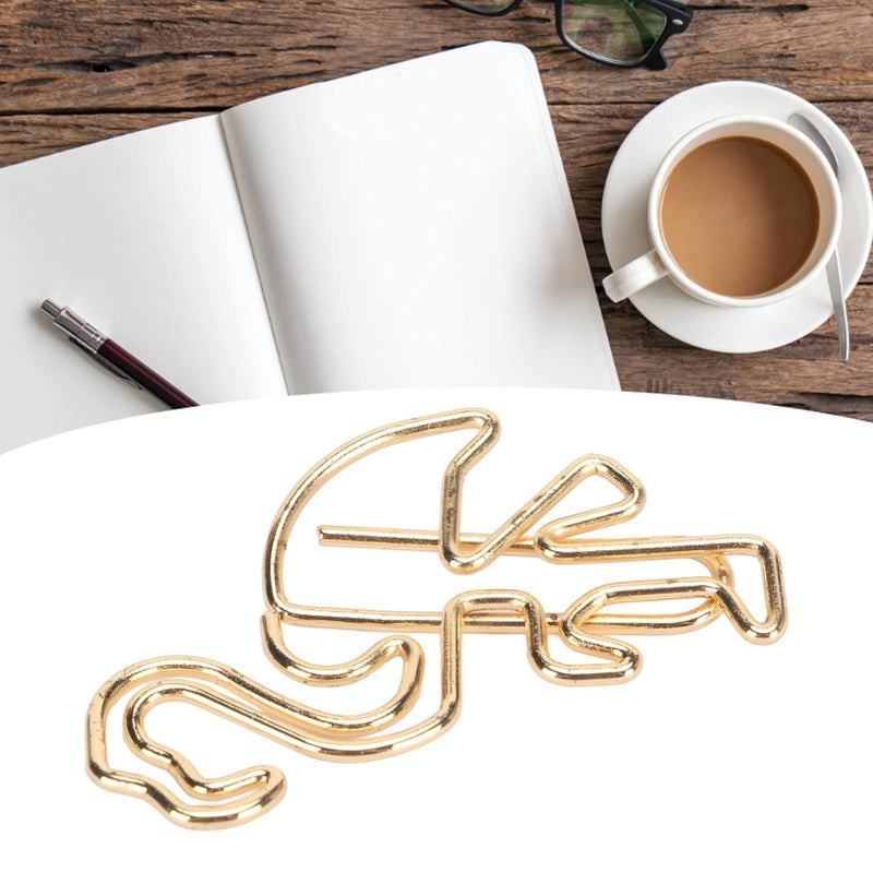 Rose Gold Flamingo Paper Clips 100pcs Cute Animal Shape Metal Clips For File Classification - Image 4