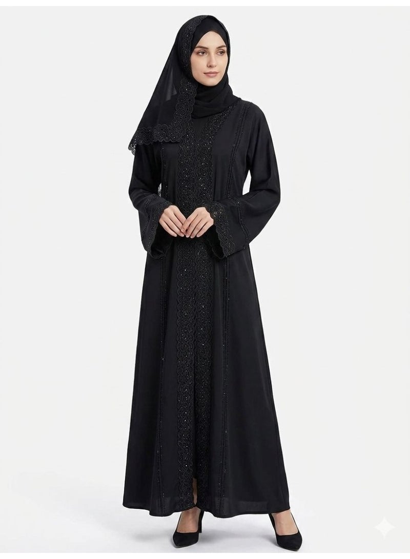 ABAYA EMIRATI BLACK QUALITY ABAYA - Image 1