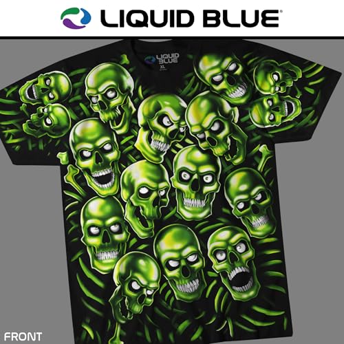 Liquid Blue unisex adult Skull Pile T-shirt T Shirt, Black, X-Large US - Image 3