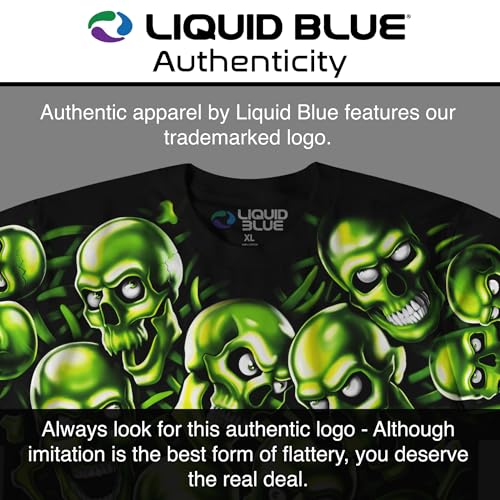 Liquid Blue unisex adult Skull Pile T-shirt T Shirt, Black, X-Large US - Image 4