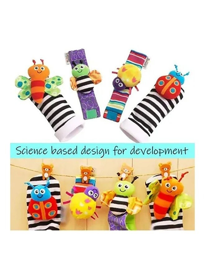 QiaoKai Top-Quality Material 4-Piece Infant Socks And Wrist Rattles Toy Set For Baby Boy Girl Gift - Image 3