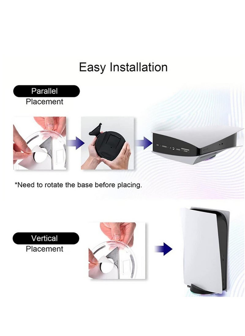 Generic - For Playstation 5 PS5 Host Vertical Stand Base LED Atmosphere RGB Luminous With 4 Mode Light Game Console Holder Accessories - Image 1