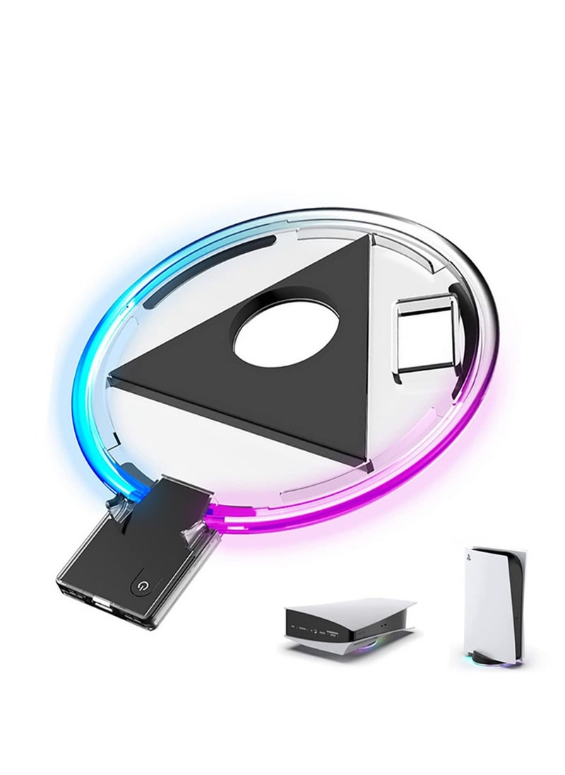 Generic - For Playstation 5 PS5 Host Vertical Stand Base LED Atmosphere RGB Luminous With 4 Mode Light Game Console Holder Accessories - Image 1