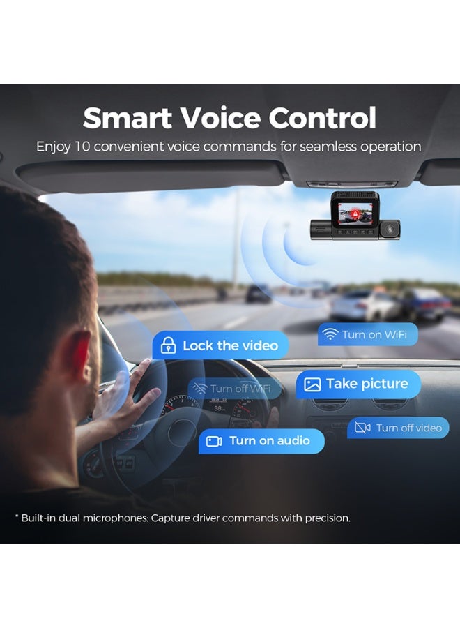 أزدوم كاميرا داش جديدة بدقة 4K، تدعم 4G وWiFi، بثلاث قنوات، كاميرا أمامية وخلفية وداخلية للسيارة، كاميرا للرؤية الليلية للسيارات - Image 2