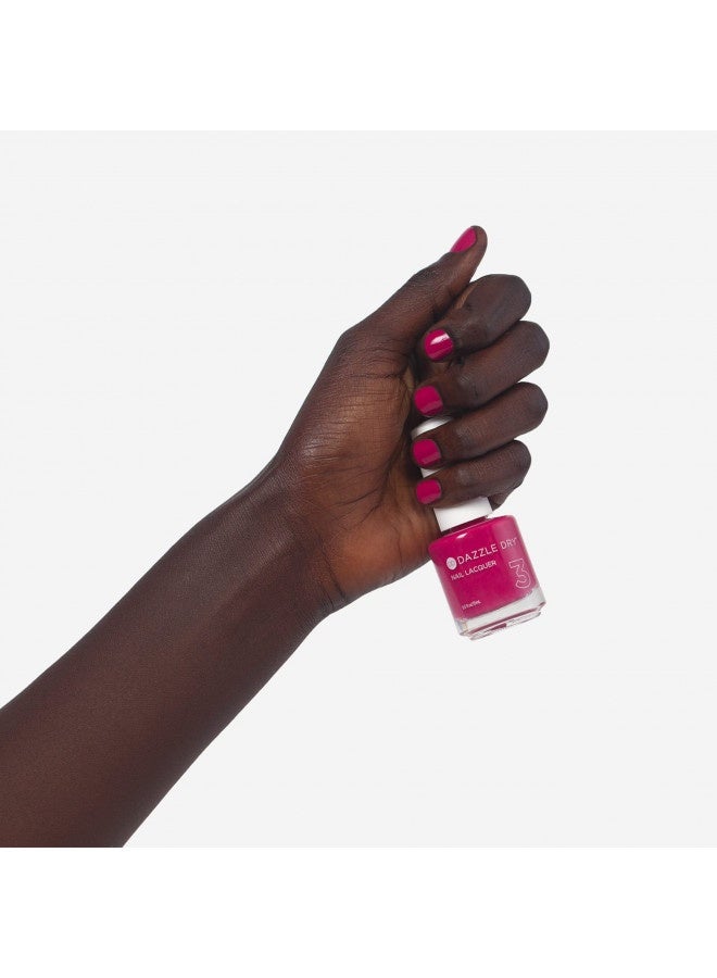 Dazzle Dry Dazzle Dry Nail Lacquer (Step 3) - Raspberry Rush - A Raspberry With Purple Undertones. Full Coverage Cream. (0.5 Fl Oz) - Image 4