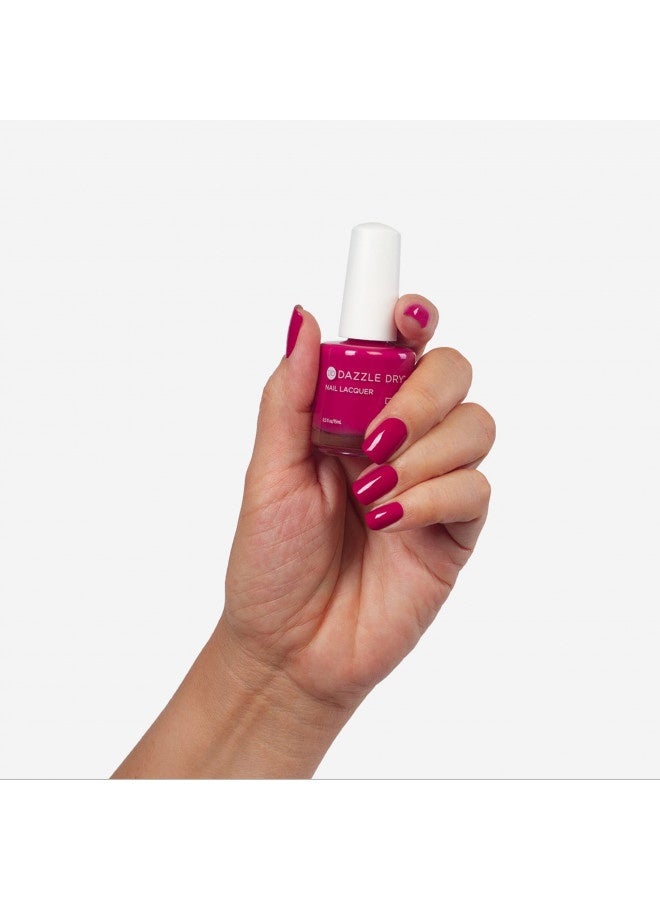 Dazzle Dry Dazzle Dry Nail Lacquer (Step 3) - Raspberry Rush - A Raspberry With Purple Undertones. Full Coverage Cream. (0.5 Fl Oz) - Image 5