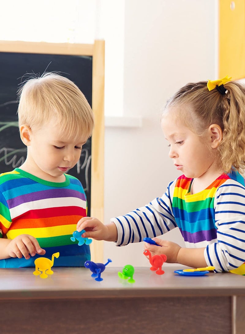 SYOSI Suction Cup Toys, 9 Piece Soft Silicone Building Blocks Suction Cup Toys Pressure Play Set, Animal Shaped Suction Cup Toys Multicolor Pressure Release Parent-Child Interactive Games, Kids Room - Image 4