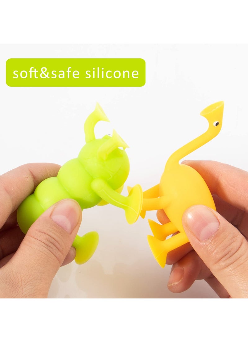 SYOSI Suction Cup Toys, 9 Piece Soft Silicone Building Blocks Suction Cup Toys Pressure Play Set, Animal Shaped Suction Cup Toys Multicolor Pressure Release Parent-Child Interactive Games, Kids Room - Image 2