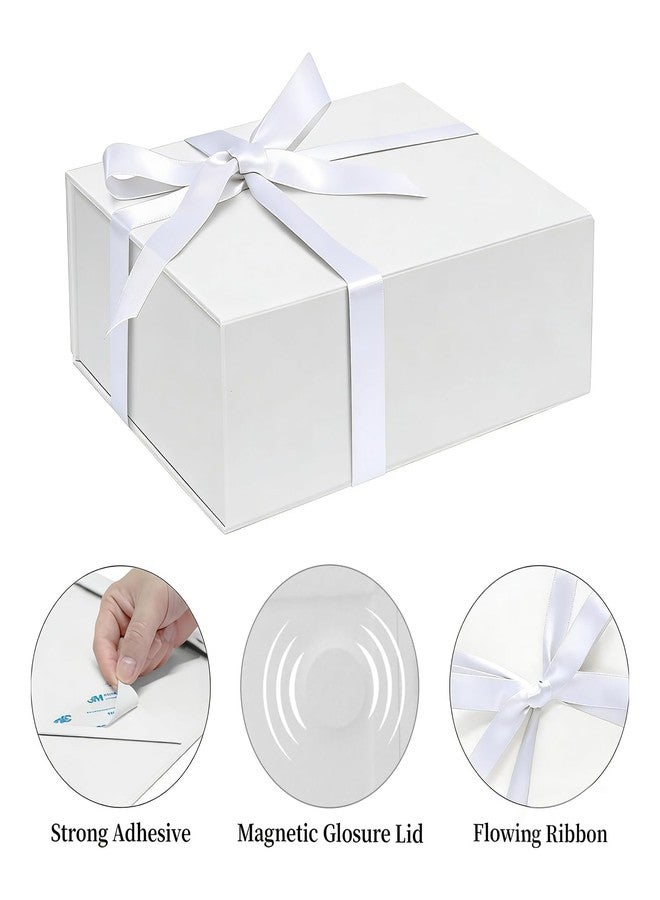 Corsiampoo 5 Pack White Gift Box, 8x7x3 Inches Gift Boxes with Magnetic Lids and Bow Ribbons, Ideal for Valentine's Day, Groomsman Proposal, Wedding, Christmas, Birthday Gift Packaging - Image 5