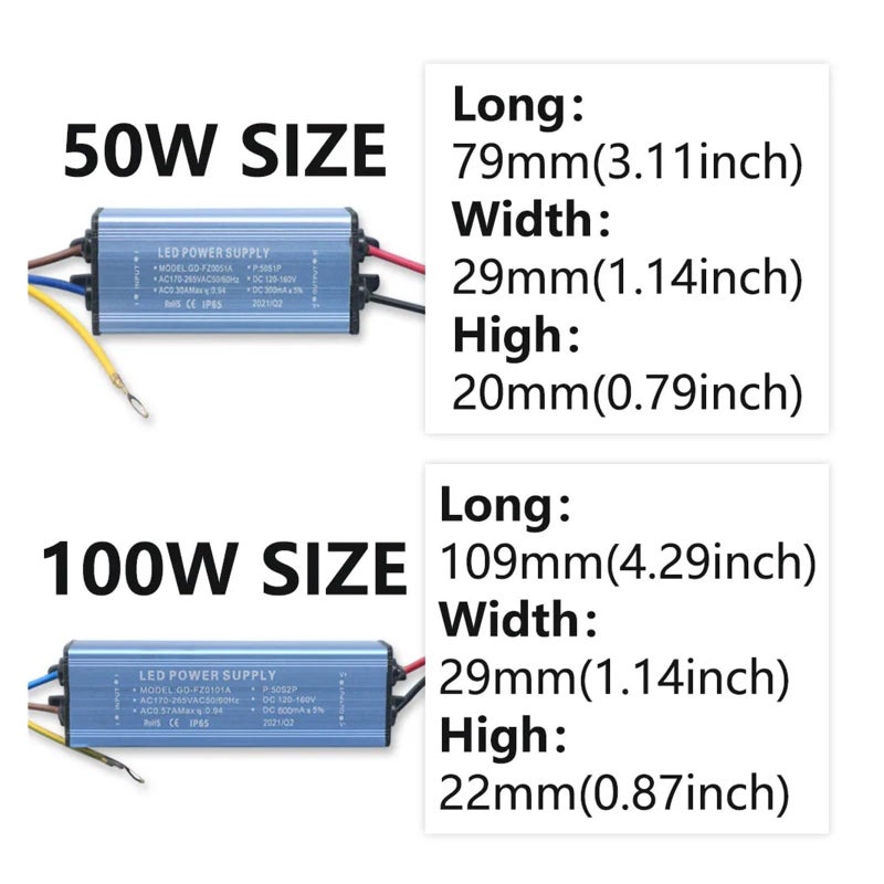 100W 600mA DC120 160V LED Driver Constant Current Power Supply Transformer - Image 4