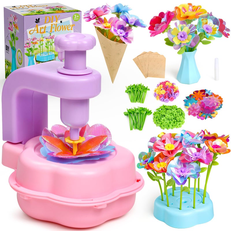 Scvcid Fabric Bouquet Toys Include Extra Accessories Set, Arts and Crafts for Kids Ages 3-12, DIY Flower Craft Kits for Toddler, Birthday Gifts for 3 4 5 6 7 8 9 10+ Year Old Girls - Image 1