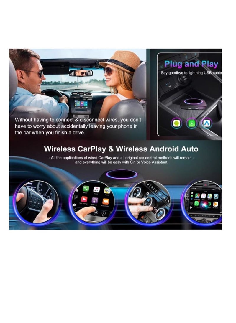 Generic - Android 13 Car Play AI Box, 8GB RAM + 128GB Internal Storage Support Wireless Car Play/Wireless Android Auto, Google Play Store, Netflix, YouTube Online, Nano SIM, Memory Card - Image 1