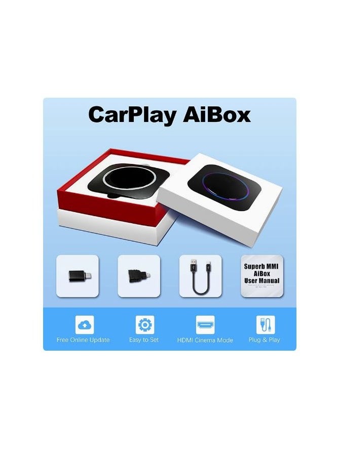 Generic - Android 13 Car Play AI Box, 8GB RAM + 128GB Internal Storage Support Wireless Car Play/Wireless Android Auto, Google Play Store, Netflix, YouTube Online, Nano SIM, Memory Card - Image 1