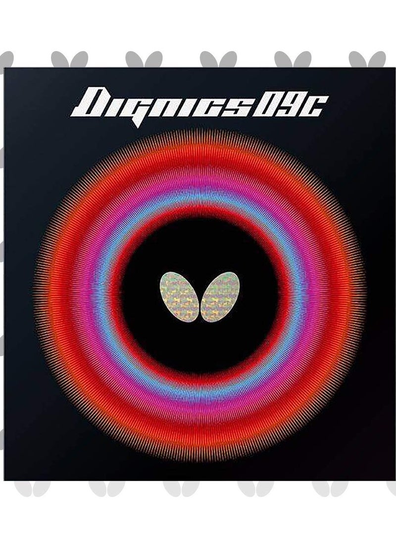 BUTTERFLY Butterfly Dignics 09C Table Tennis Rubber Inverted Professional Butterfly Table Tennis Rubber Black (1.9mm) 4906901203341  - Image 1