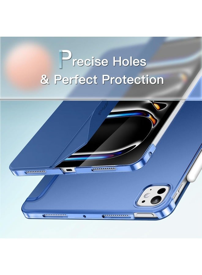 Navy Blue Slim Smart Cover Case for iPad Pro 13-Inch M4 (2024) - Hard Back Shell, Adjustable Stand, Auto Wake/Sleep Function - Image 3