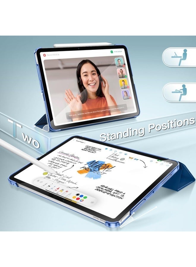 Navy Blue Slim Smart Cover Case for iPad Pro 13-Inch M4 (2024) - Hard Back Shell, Adjustable Stand, Auto Wake/Sleep Function - Image 5