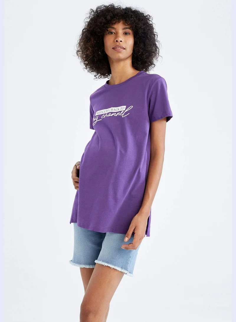 DeFacto Woman Disney Mickey & Minnie Licenced Regular Fit Maternity Wear Knitted Tops Short Sleeve