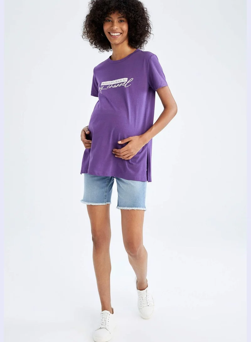 DeFacto Woman Disney Mickey & Minnie Licenced Regular Fit Maternity Wear Knitted Tops Short Sleeve