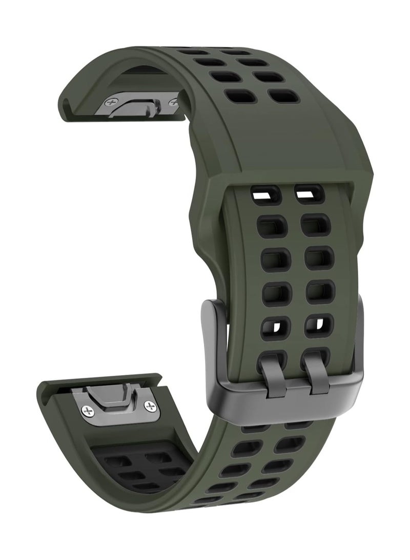 SYOSI Watch Strap Band for Garmin Fenix 7X/6X/5X 26mm Quick Release Silicone Strap for Fenix 6X/Fenix 6X Pro/Fenix 5X/Fenix 5X Plus/Fenix 3/Fenix 3 HR Smartwatch - Image 4