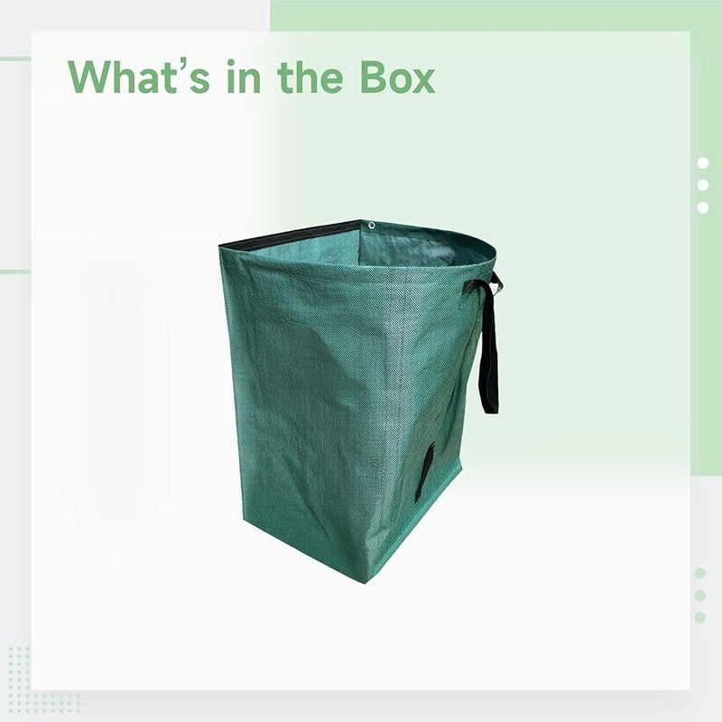 كيس حديقة ثقيل قابل لإعادة الاستخدام لأوراق الشجر بسعة كبيرة من مادة البولي بروبيلين مع مقابض - Image 5