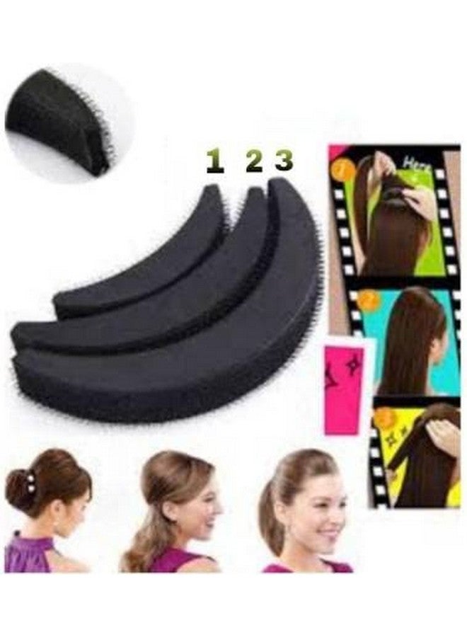 PALMATE Hair Bun Maker Set, 4-Piece Hair Styling Kit with Donut and Bump Inserts, Black - Image 3