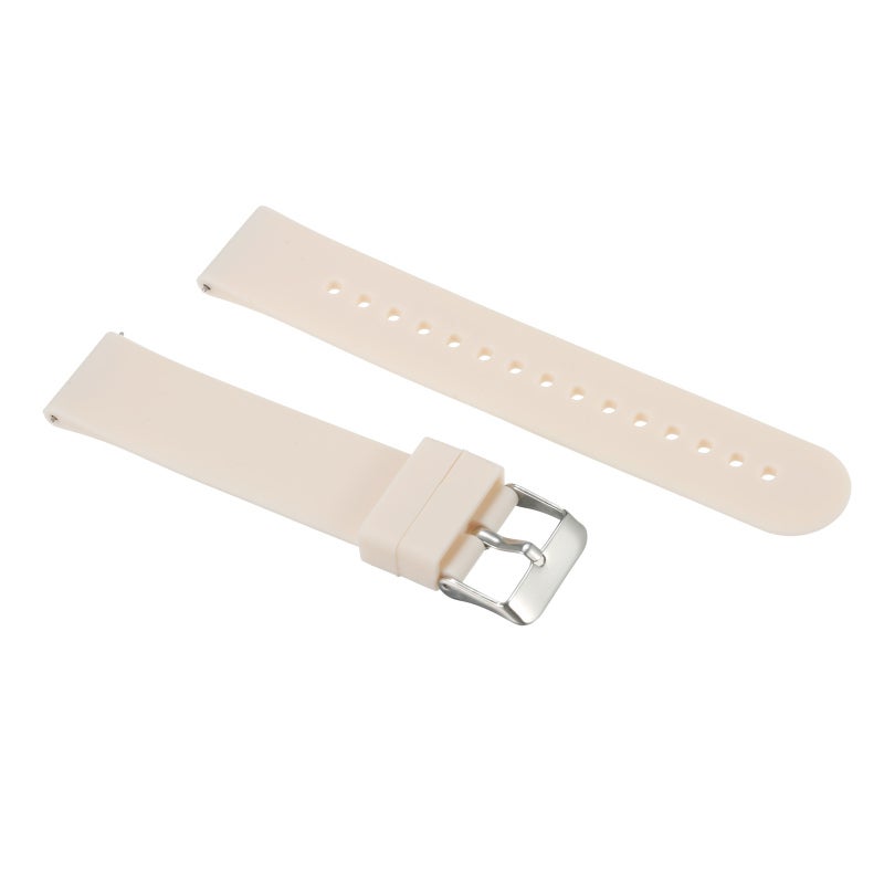 Silicone Watch Strap 20mm Light Pink Skin-friendly Durable Adjustable Watch Band - Breathable Comfortable Snap-on Watch Strap for Smart Or Traditional Watch Wearers - Image 1