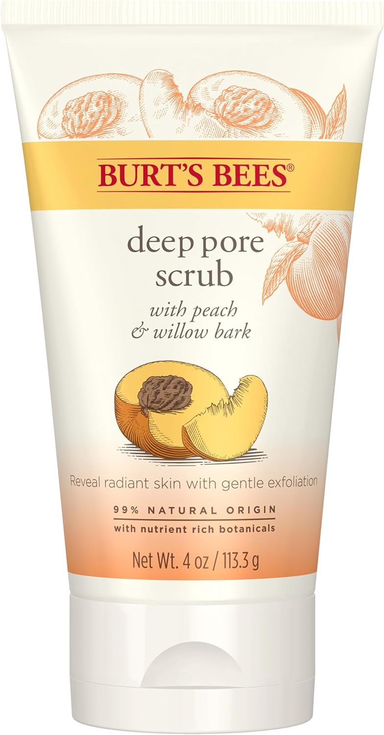 Burt's Bees Deep Pore Exfoliating Facial Scrub with Peach & Willow Bark - 4 Oz - Image 1