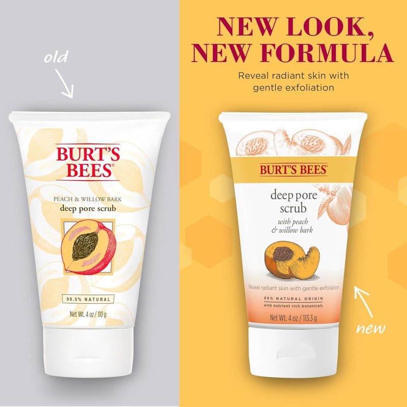 Burt's Bees Deep Pore Exfoliating Facial Scrub with Peach & Willow Bark - 4 Oz - Image 2